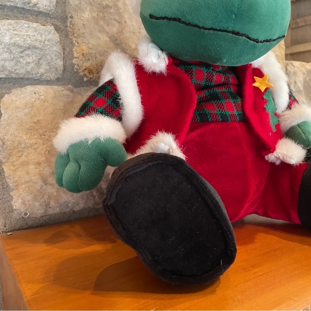 Kurt Adler Singing Croaking Plush Christmas Frog Musical Jingle Bells 10
